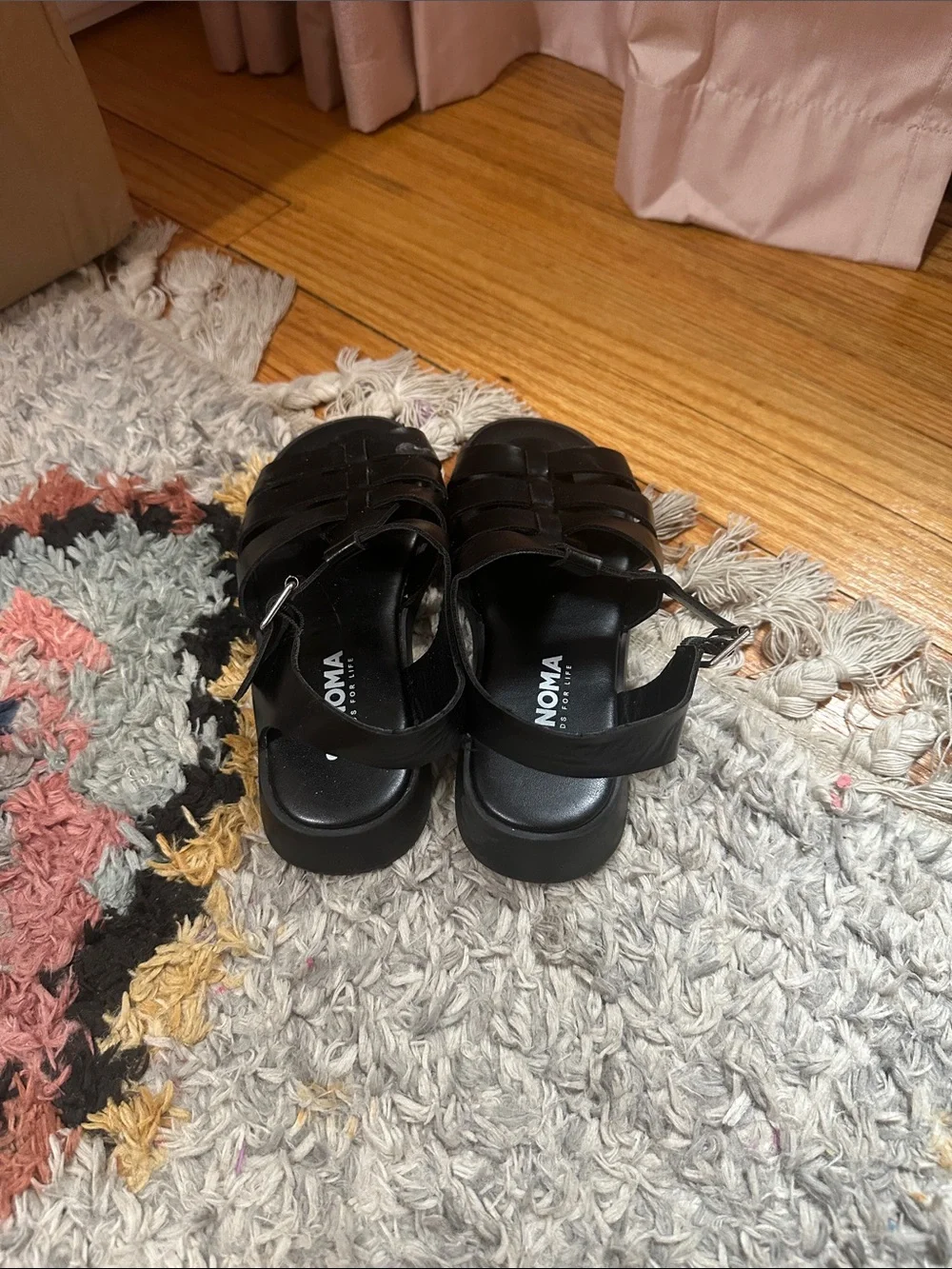 SONOMA Kids Black Strappy Buckle Sandals